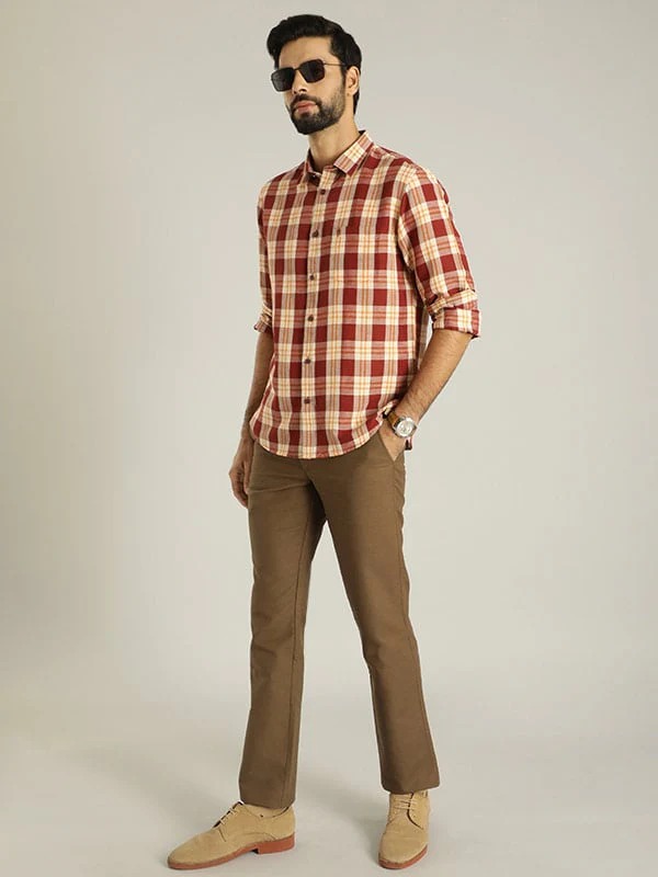 Indian Terrain Men Checkered Multicolor Shirt